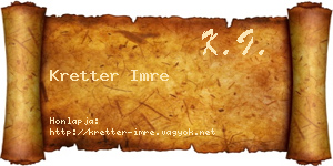 Kretter Imre névjegykártya