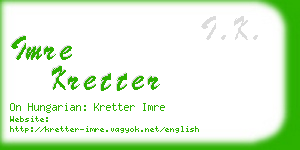 imre kretter business card